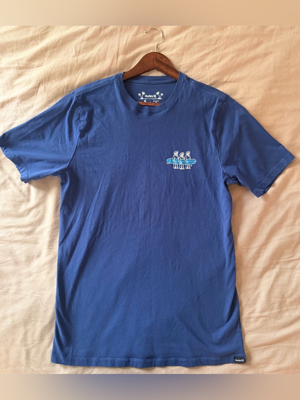 Hurley Royal Blue Short Sleeve Crewneck T-Shirt with Surf Graphic